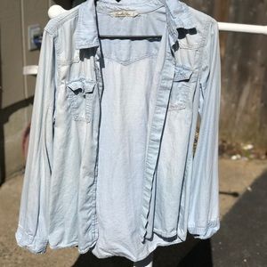 Light blue jean button down